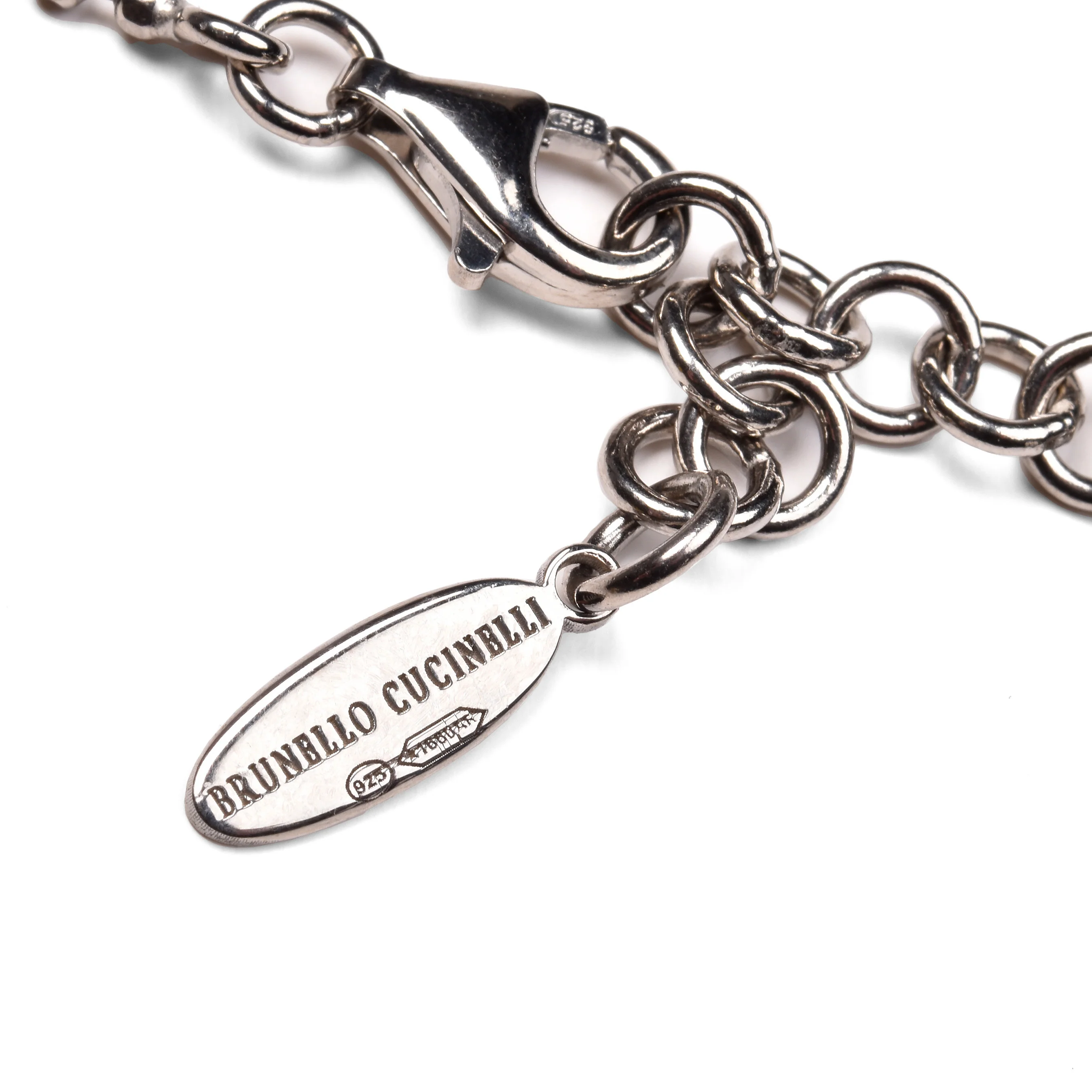 BRUNELLO CUCINELLI WOMEN'S STERLING SILVER NECKLACE W/ NATURAL HORN PENDANT NEW - Image 4