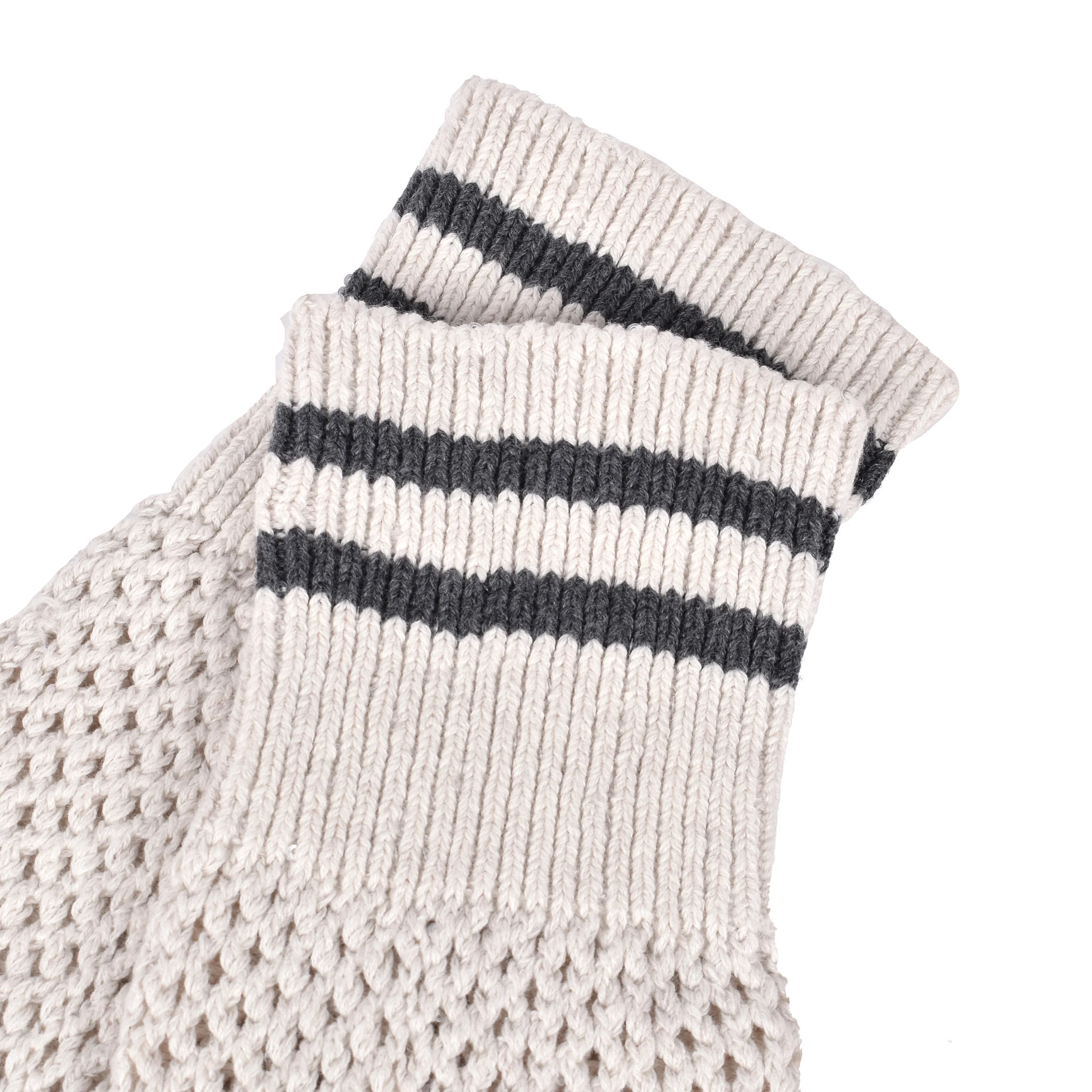 BRUNELLO CUCINELLI WOMEN'S OAT TWO-TONE HAND KNIT SOCKS - Image 2