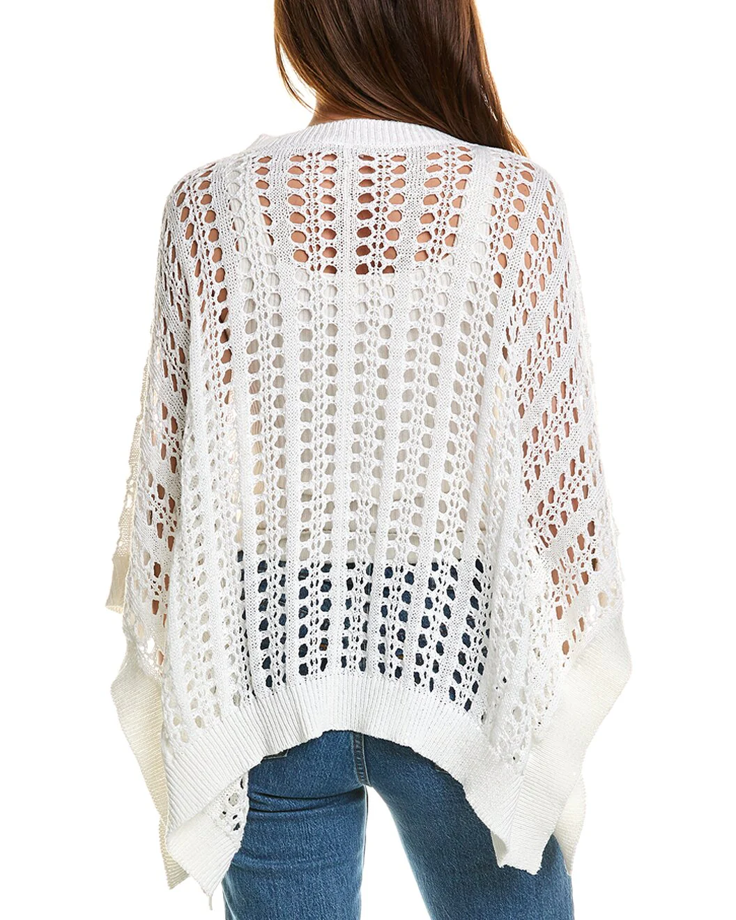 BRUNELLO CUCINELLI WOMEN'S WHITE OPEN-KNIT SWEATER - Image 2