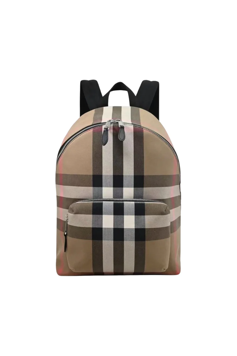 Burberry Jeff Check Backpack in Khaki - Image 2