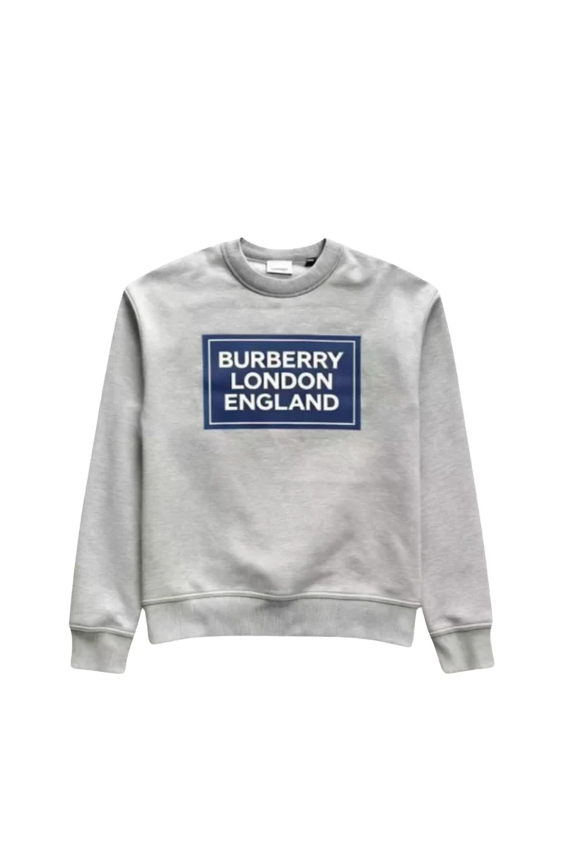 Burberry Logo Patch Cotton Sweatshirt Grey
