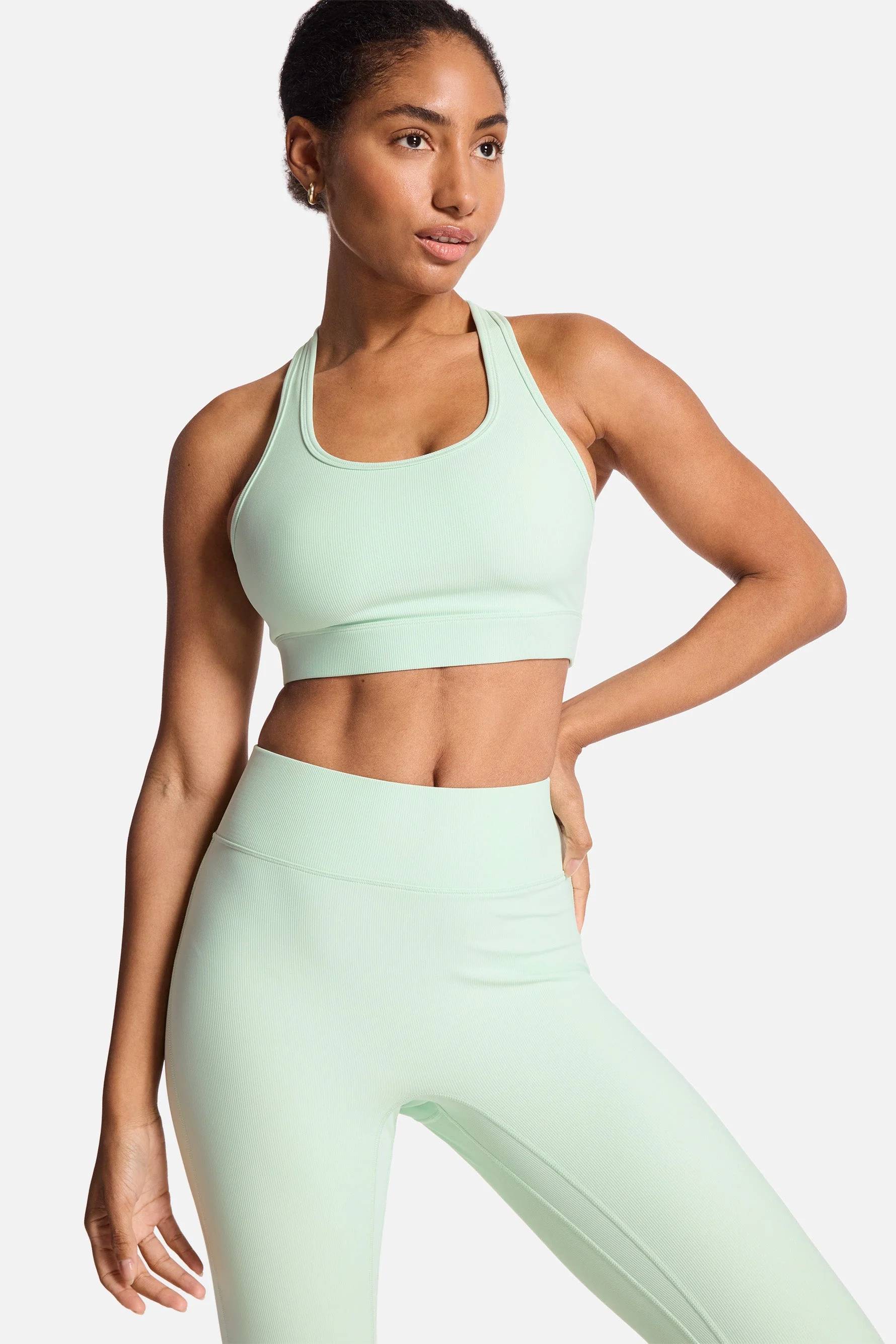 BANDIER Center Stage Rib Bra - Dusty Aqua Bnd10186