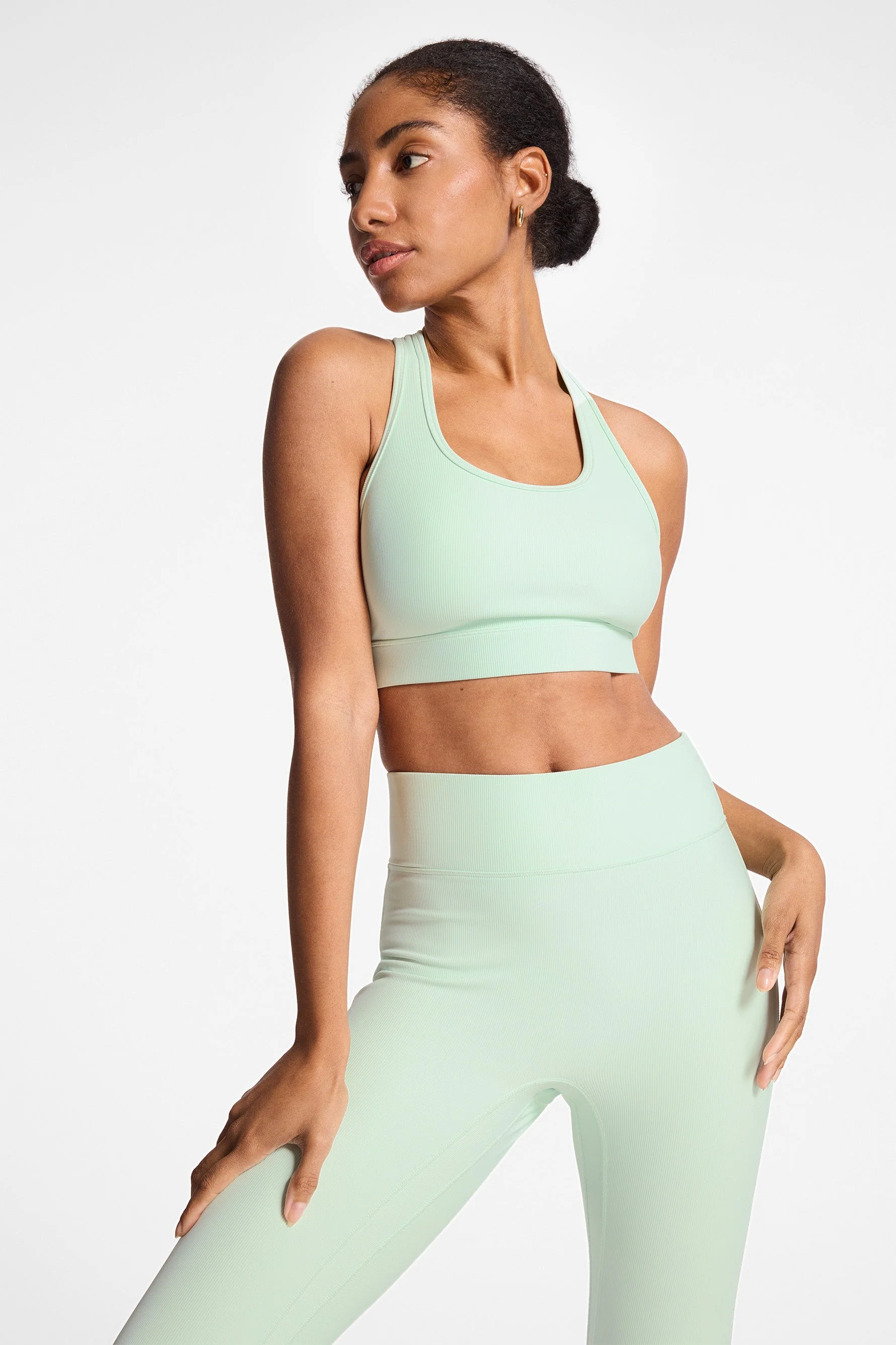 BANDIER Center Stage Rib Bra - Dusty Aqua Bnd10186 - Image 5