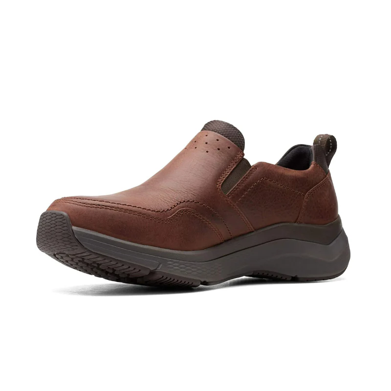 Mens | Clarks Waterproof Slip-On Leather Shoe Brown - Image 4