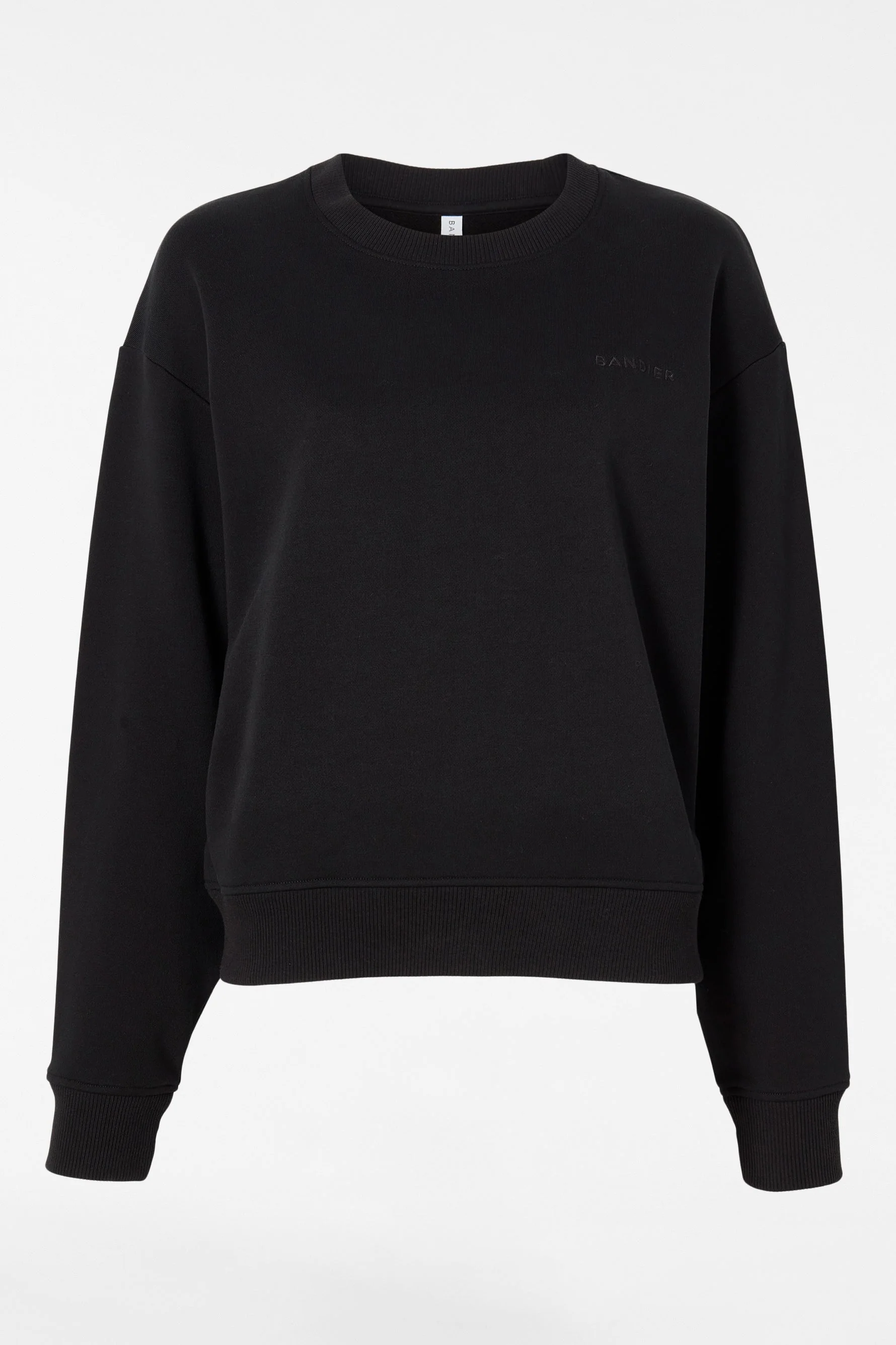 BANDIER Classic Logo Terry Crewneck Sweatshirt - Black - Image 8