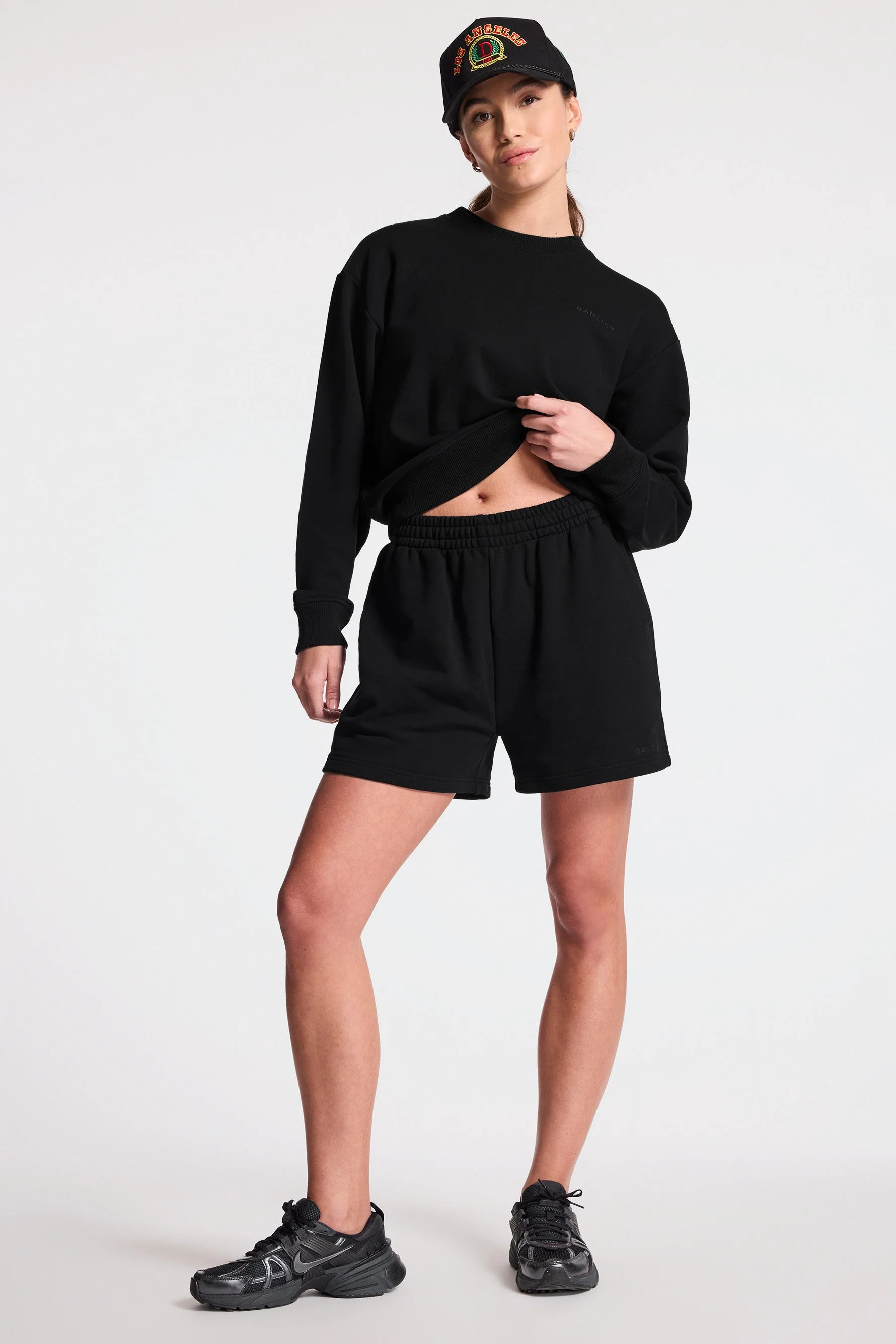 BANDIER Classic Logo Terry Sweat Short - Black BND10299 - Image 2