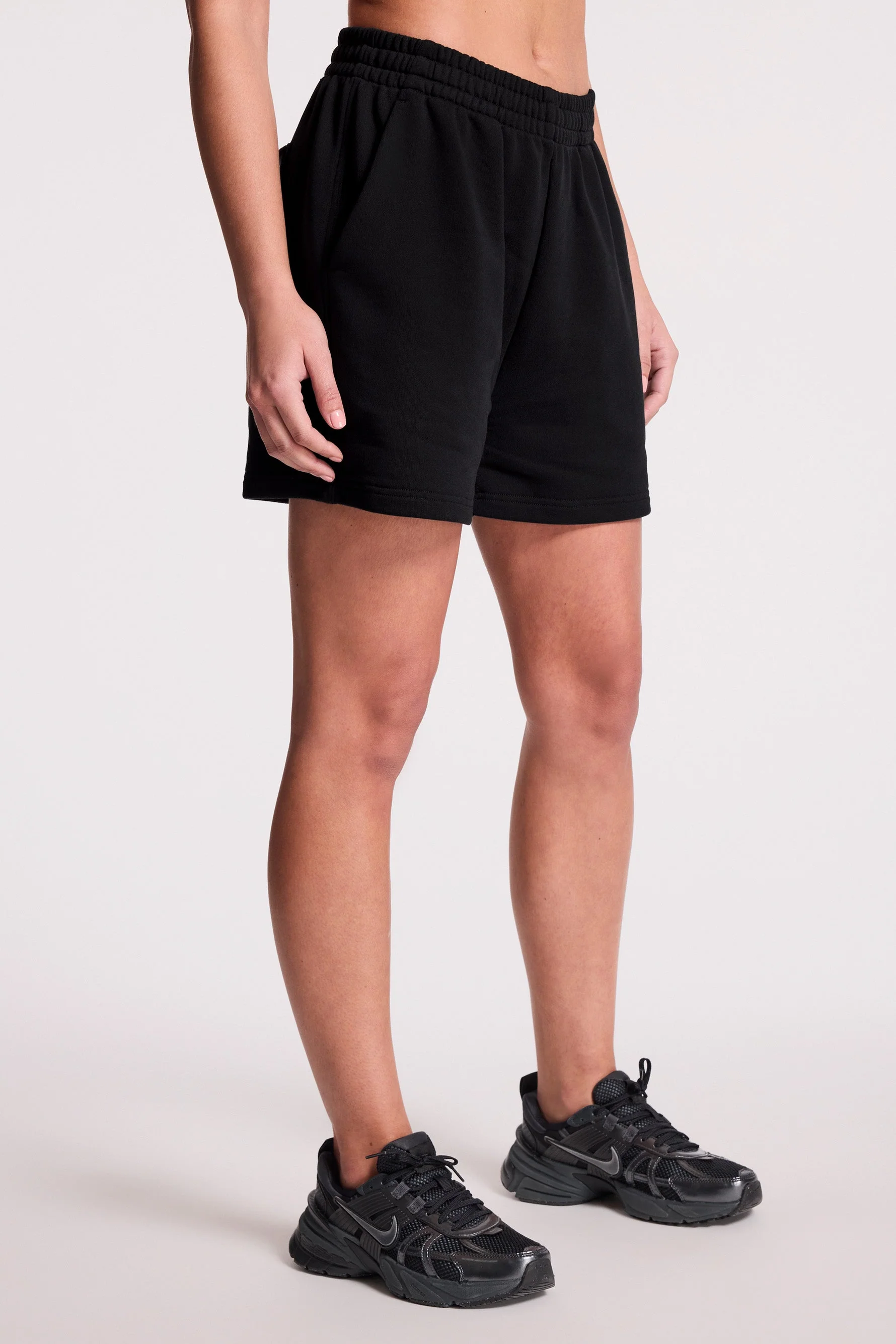 BANDIER Classic Logo Terry Sweat Short - Black BND10299 - Image 3