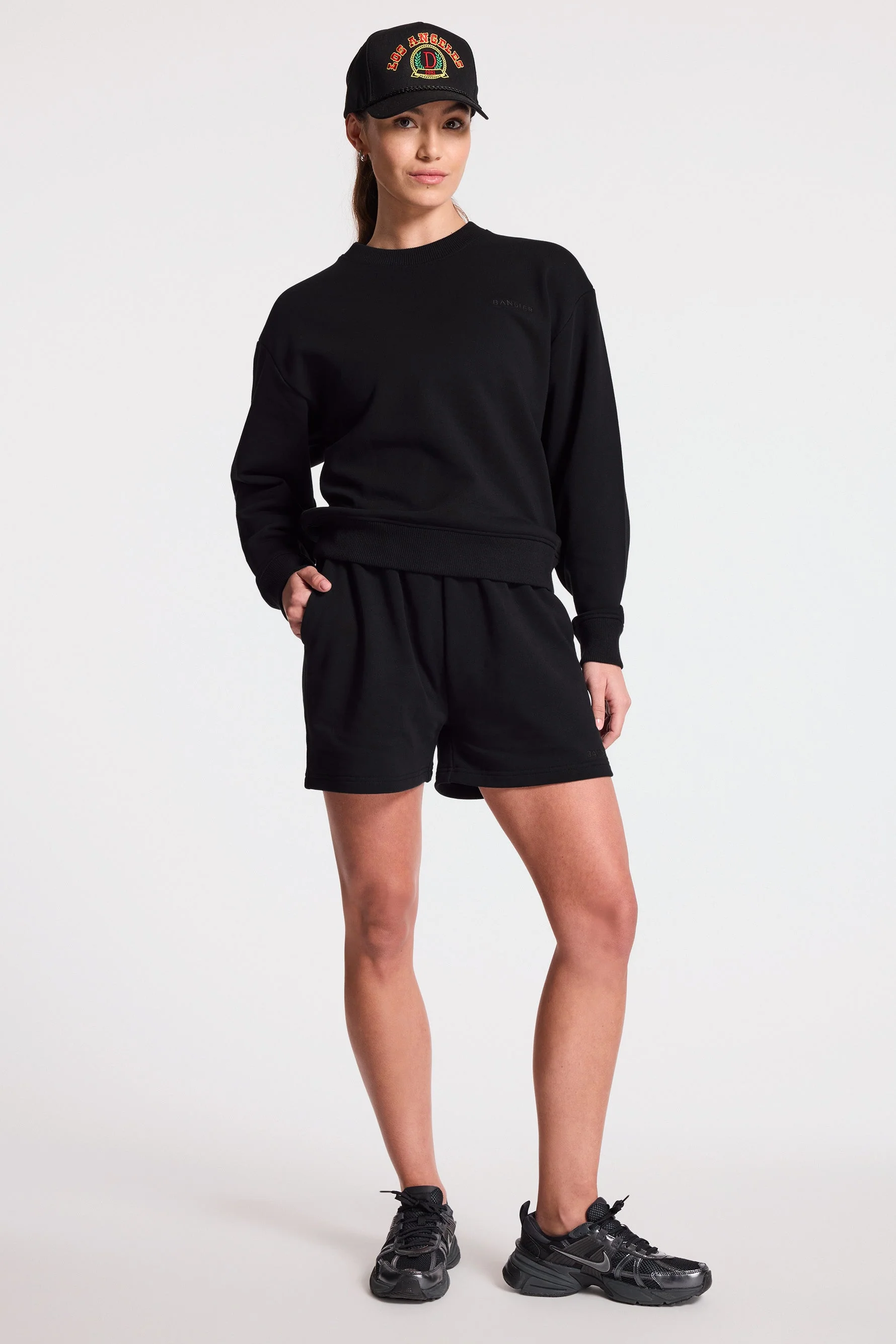 BANDIER Classic Logo Terry Sweat Short - Black BND10299 - Image 5