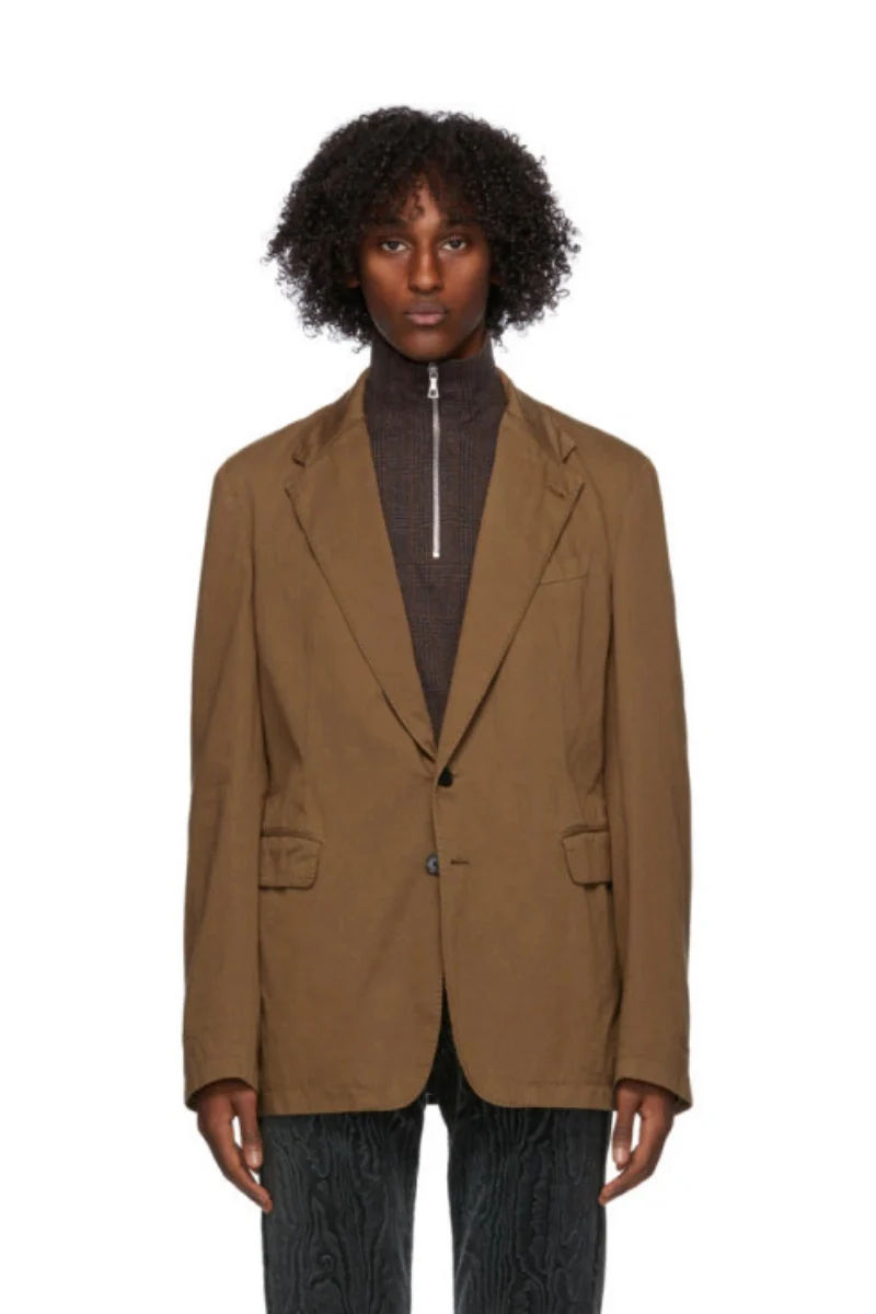 Dries Van Noten Brown Cotton Blazer