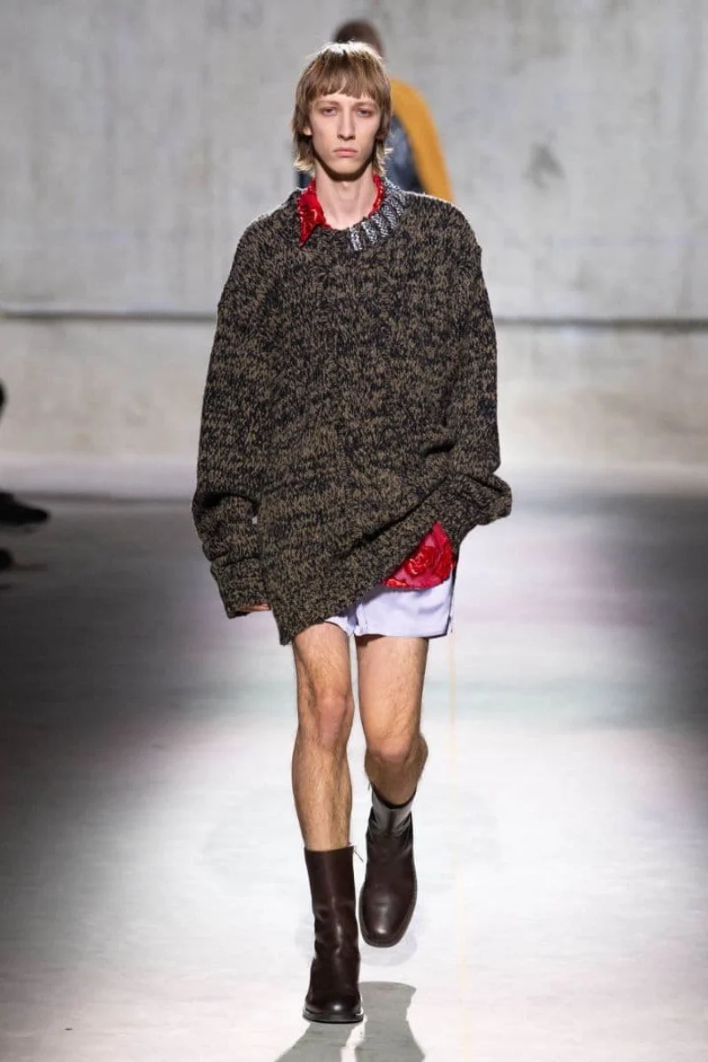 Dries Van Noten Wool-Blend Knit Sweater_Grey