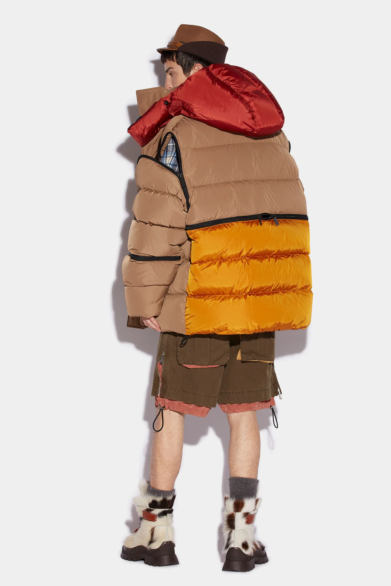 DSQUARED2 MEN'S TAN OVERSIZED PUFFER JACKET WITH CONTRAST LINING - Image 2