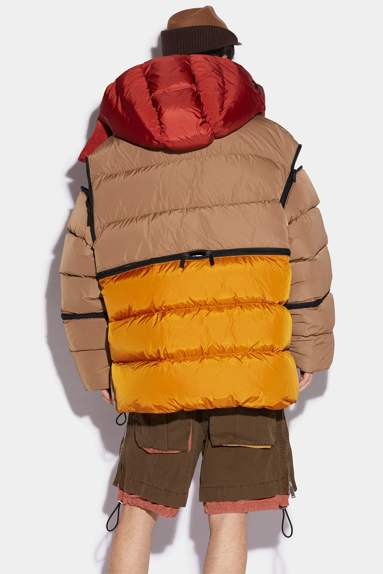DSQUARED2 MEN'S TAN OVERSIZED PUFFER JACKET WITH CONTRAST LINING - Image 4