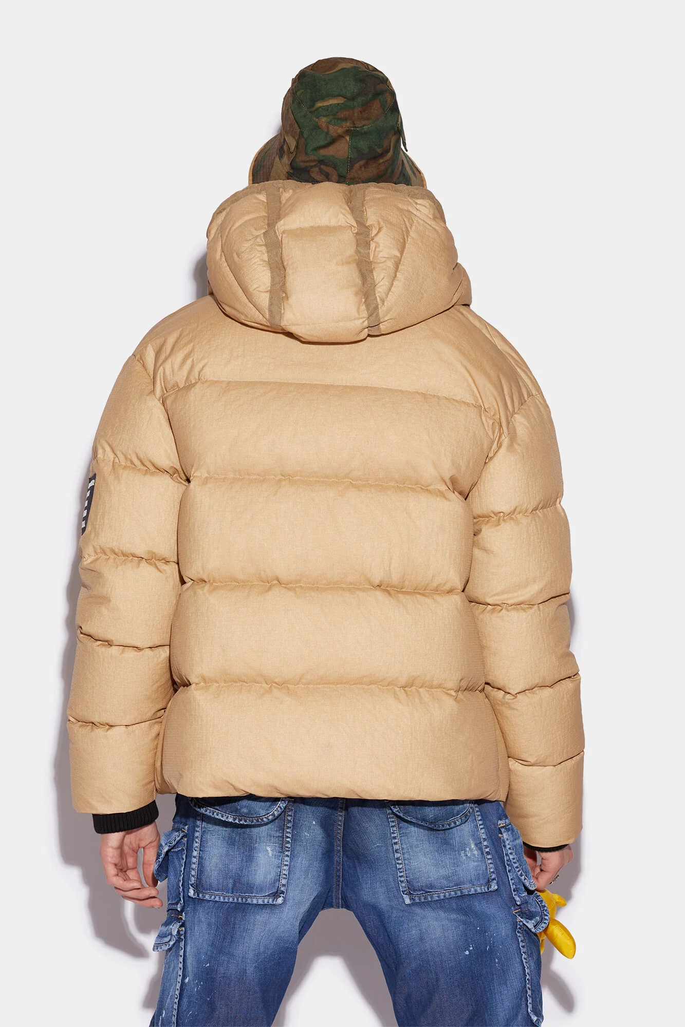 DSQUARED2 MEN'S BEIGE QUILTED PUFFER JACKET - Image 2