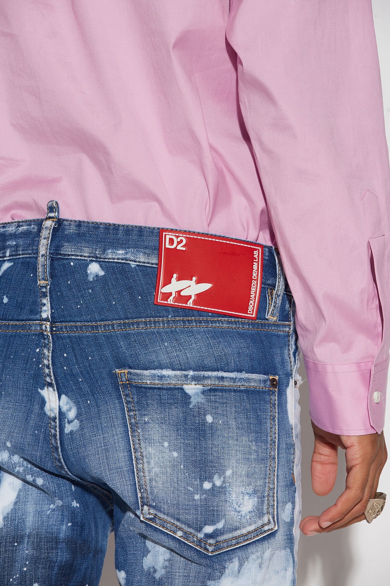 DSQUARED2 MEN'S BLUE DISTRESSED DENIM JEANS - Image 4