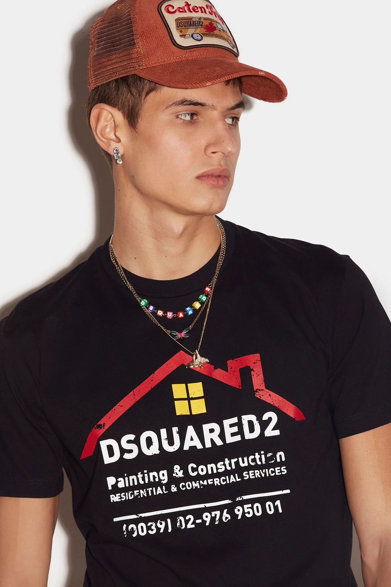 DSQUARED2 MEN'S BLACK GRAPHIC PRINT T-SHIRT - Image 3