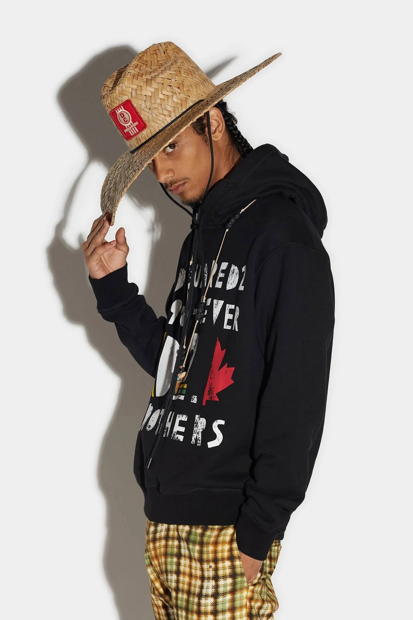 DSQUARED2 MEN'S BLACK GRAPHIC PRINT HOODIE - Image 3