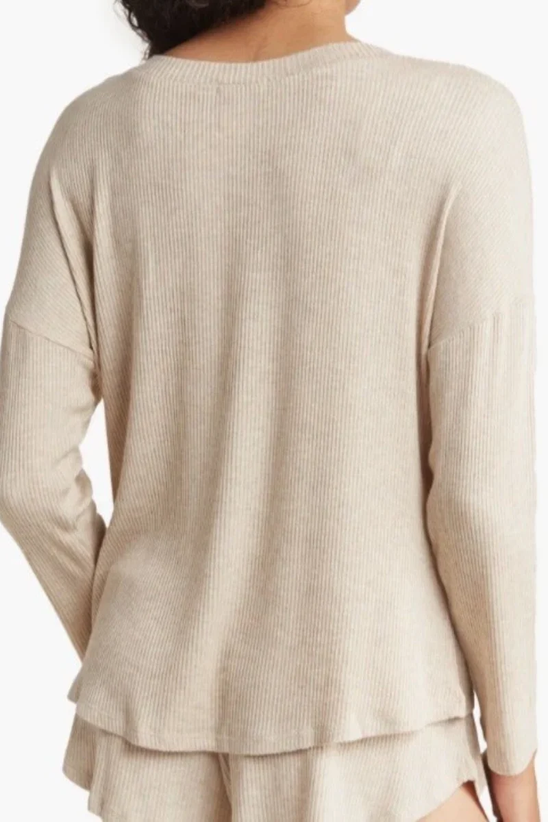 Eberjey Women's Neck Pullover in Oatmeal - Image 2