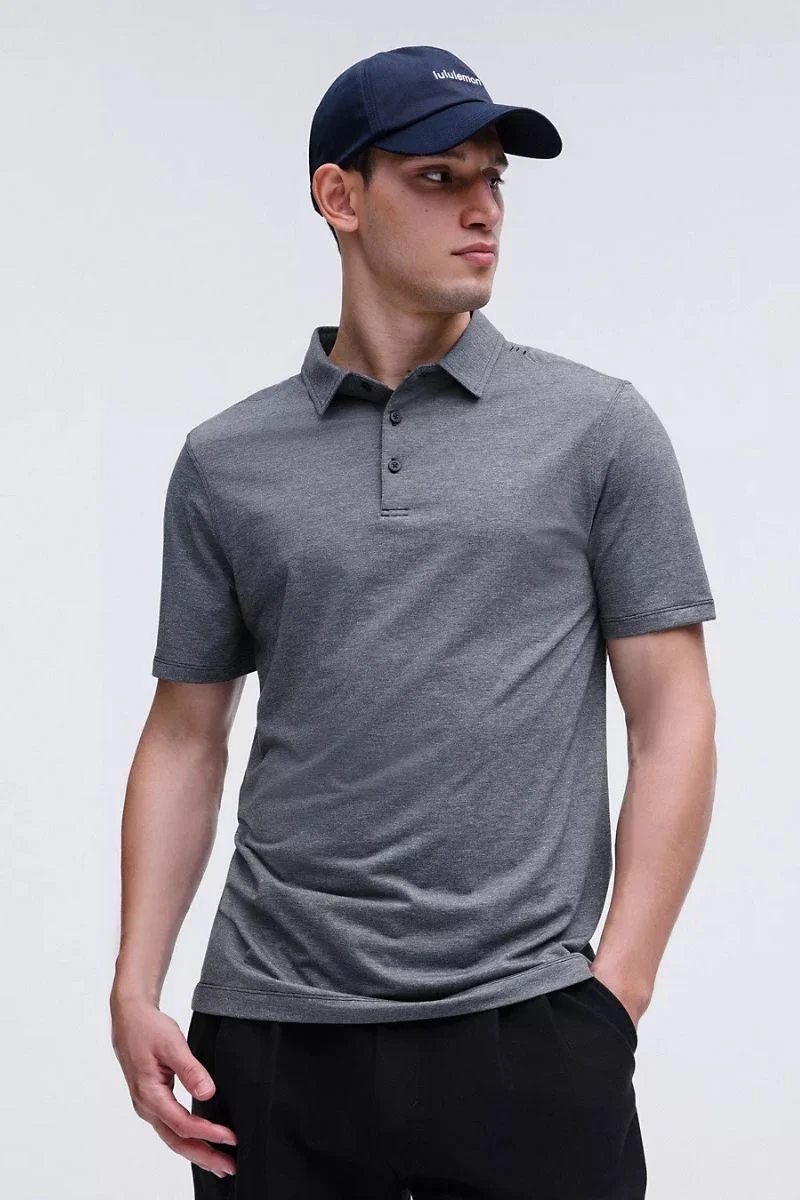 Lululemon Evolution Short-Sleeve Polo _ Heathered Black