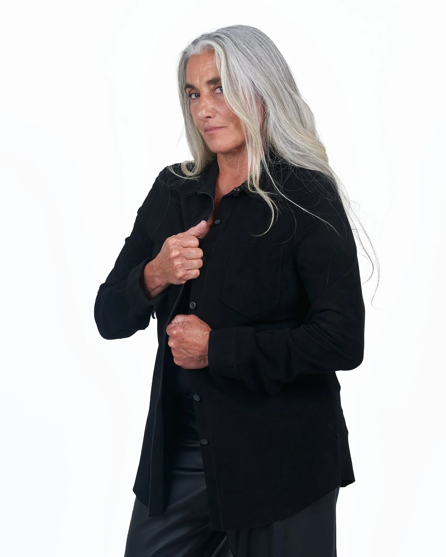 Giacca Lusso Britta Suede Blouse Black - Image 4