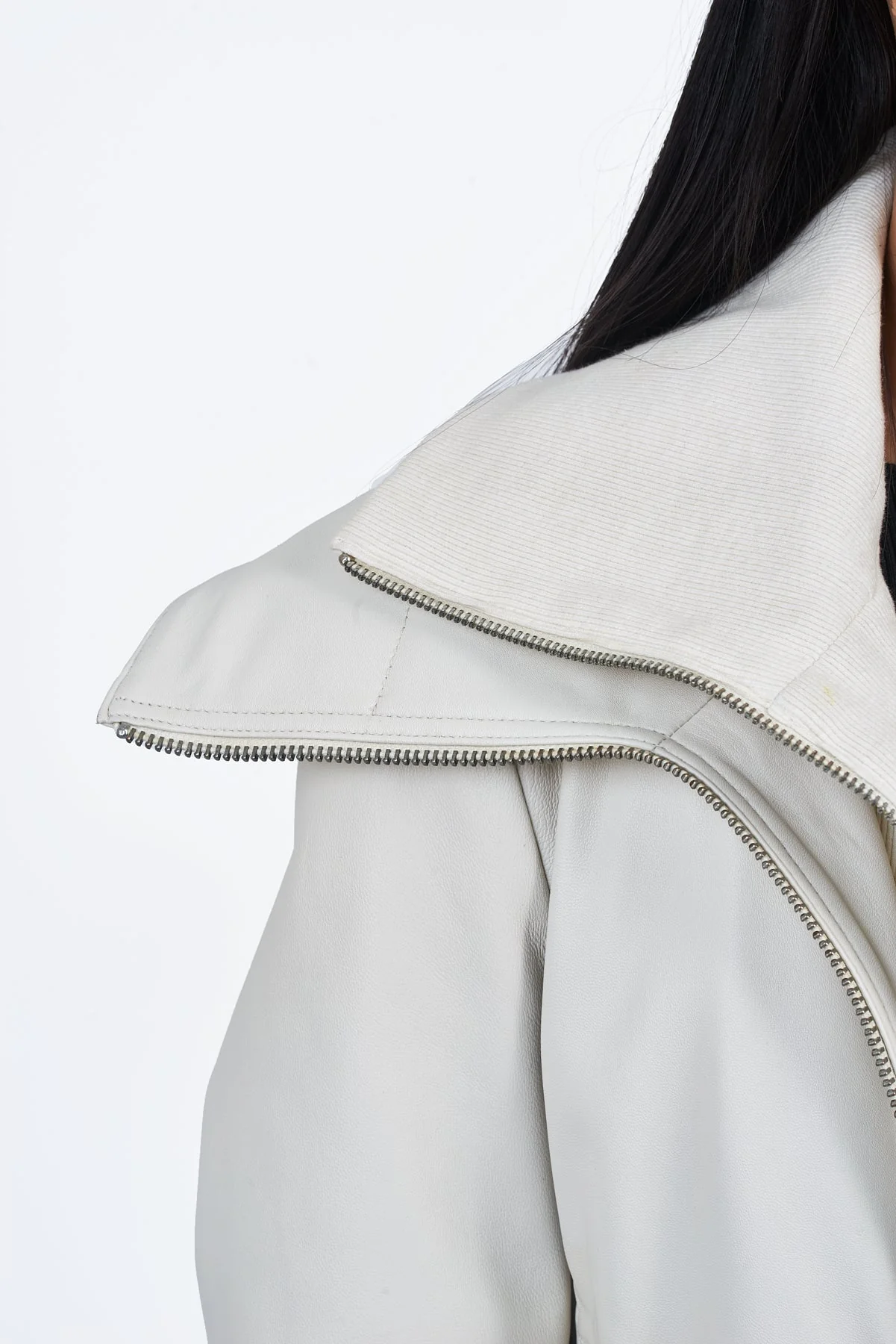 Giacca Lusso Dramatic Collar Jacket Off White - Image 4