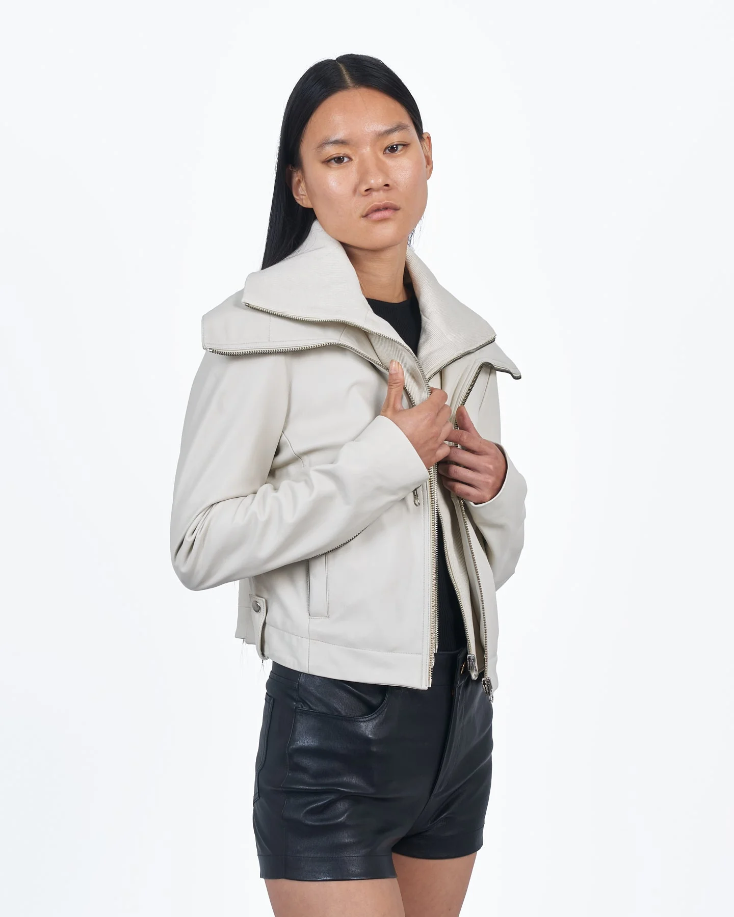 Giacca Lusso Dramatic Collar Jacket Off White - Image 5