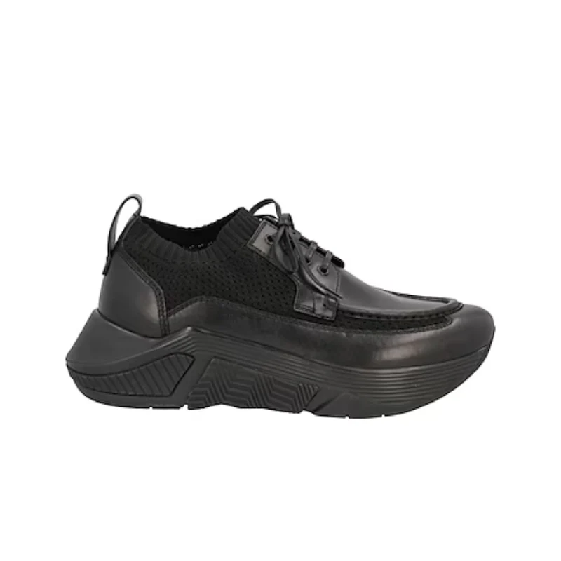 GIORGIO ARMANI Mens Black Chunky Sneakers Knit & Leather