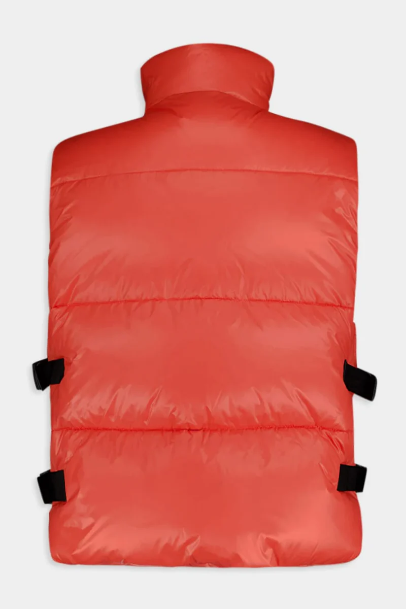 Givenchy 4G Buckle Puffer Sleeveless Vest_Orange - Image 2