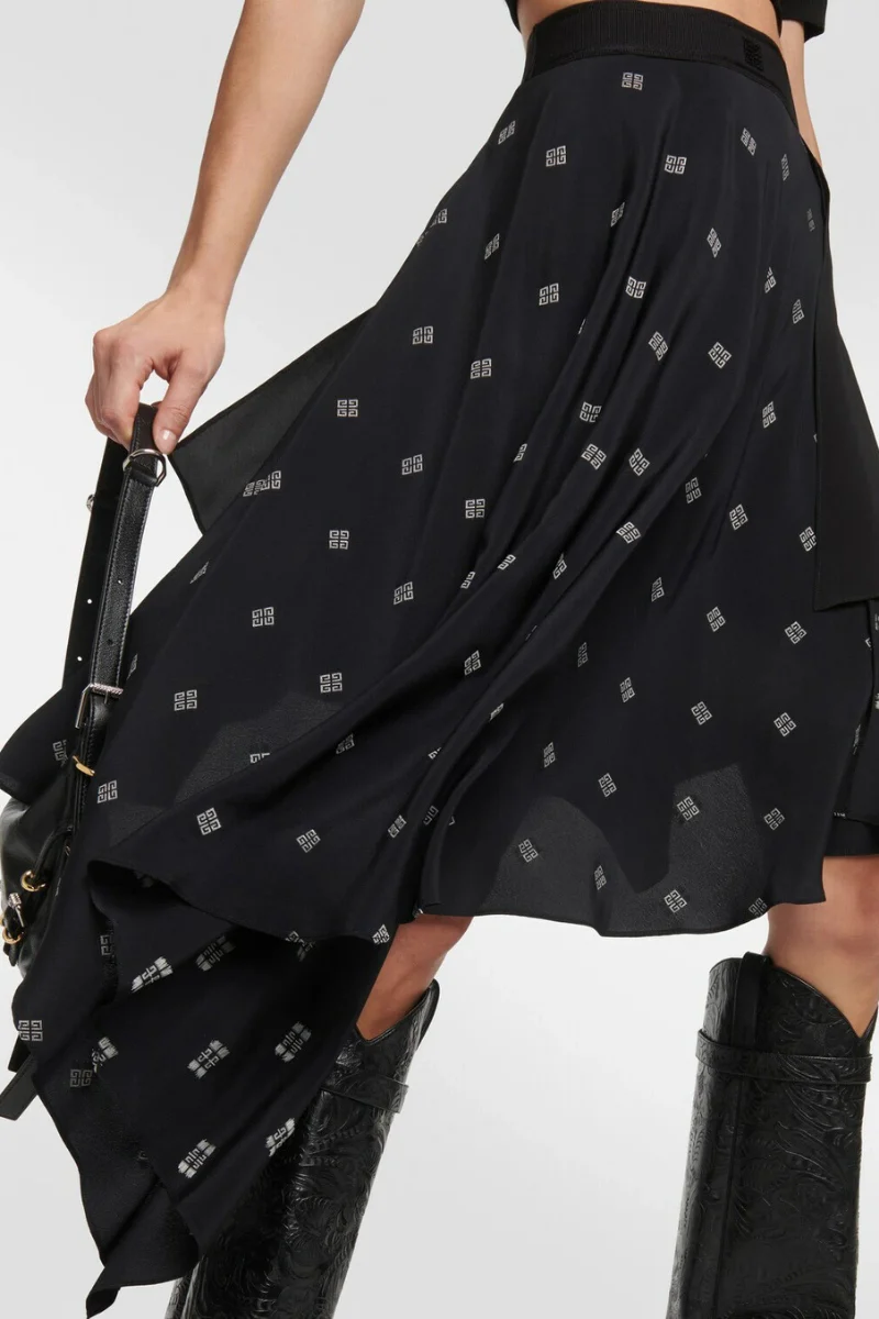 Givenchy Asymetric Skirt_Black/Silvery - Image 2