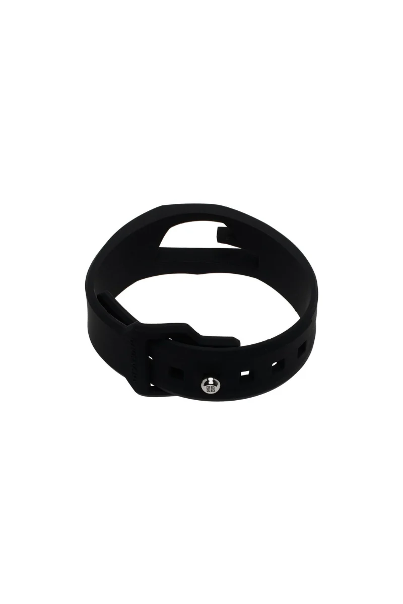 Givenchy Black Giv Cut Rubber Bracelet