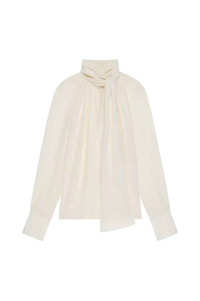 Givenchy Blouse With Knot Collar_Eggshell
