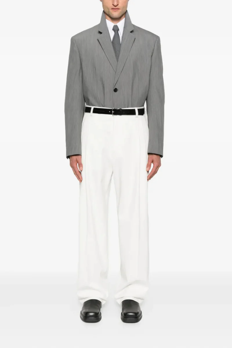 Givenchy Couture Seam Leg Pant With 2 Pleat-Ivory - Image 2