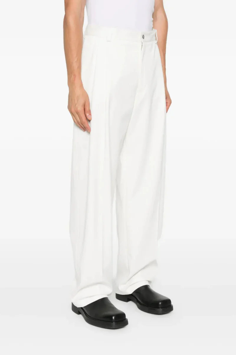 Givenchy Couture Seam Leg Pant With 2 Pleat-Ivory - Image 3