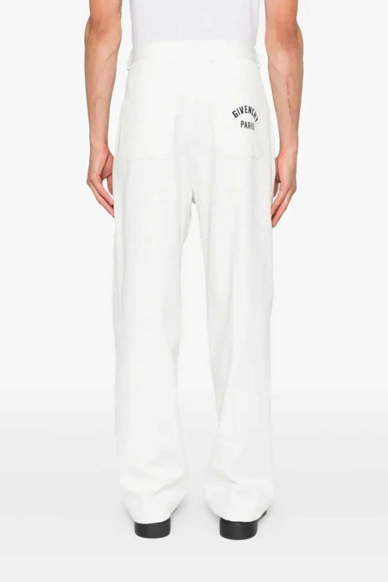 Givenchy Couture Seam Leg Pant With 2 Pleat-Ivory - Image 4