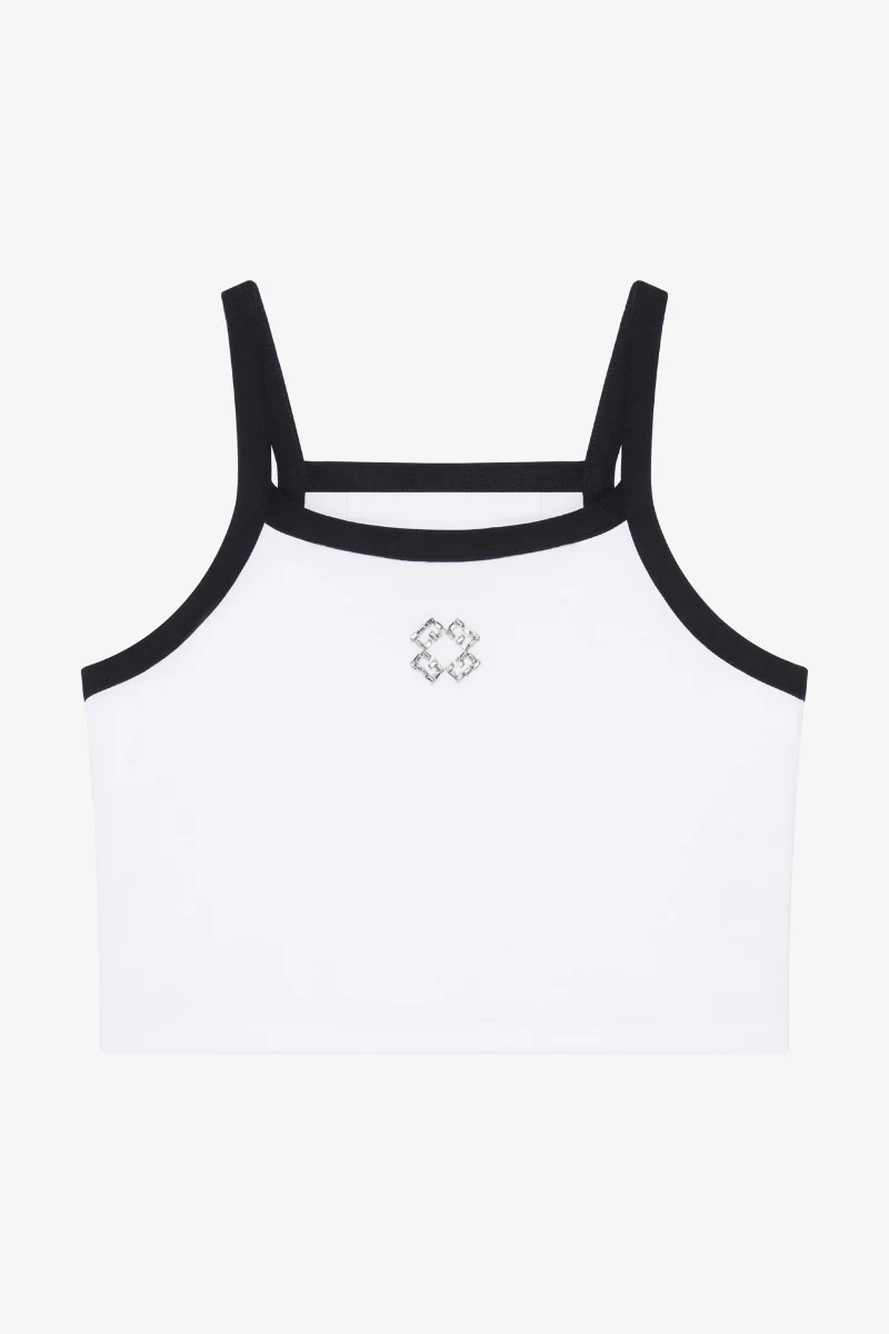 Givenchy Cropped Spaghetti Strap Tank Top_White