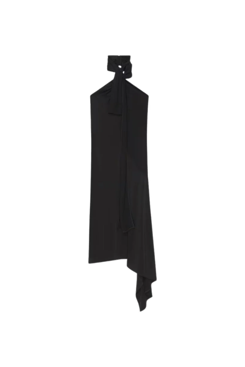Givenchy Cross Front Lavaliere Dress-Black
