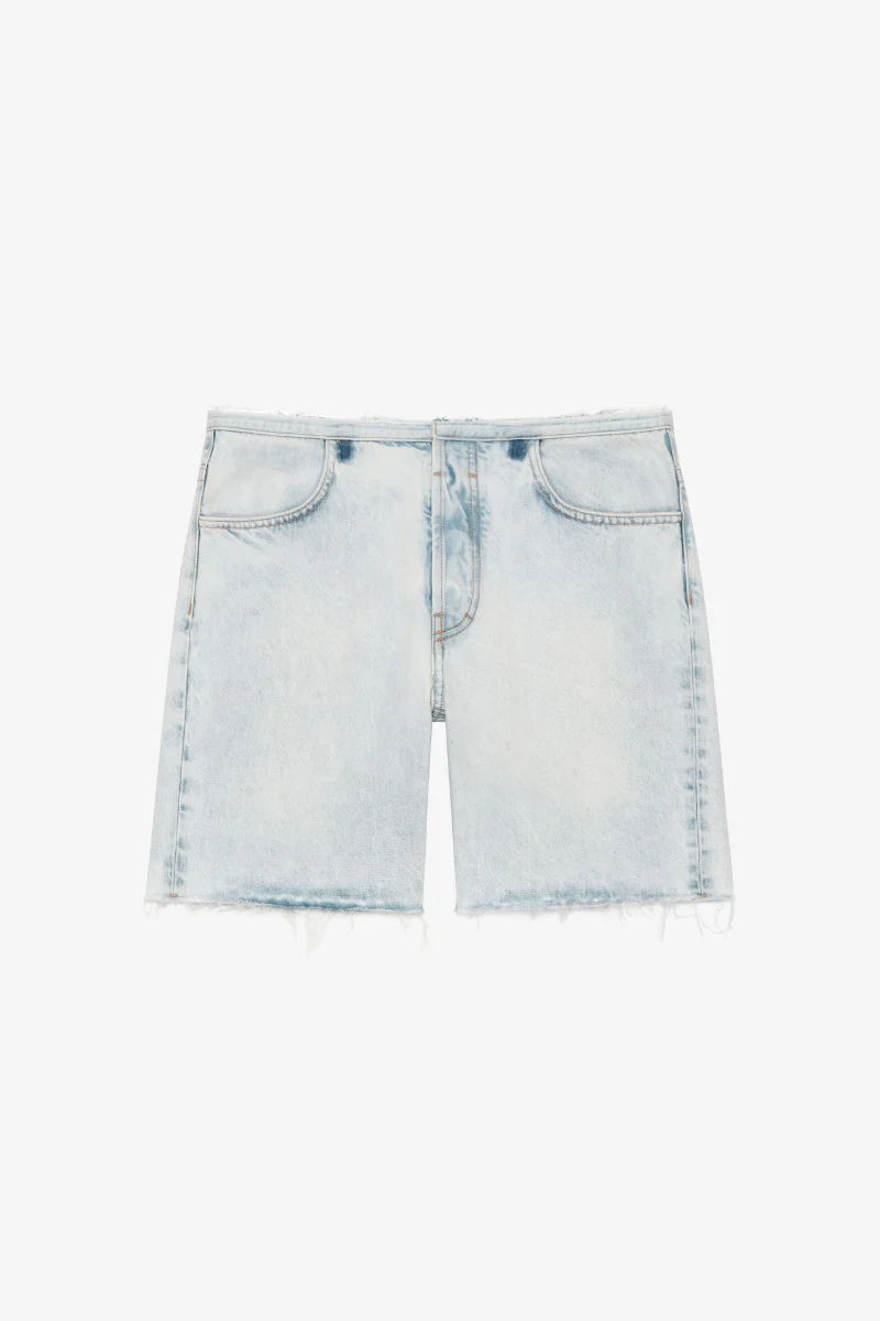 Givenchy Cutted Belt Low Rise Denim Shorts_Pale Blue