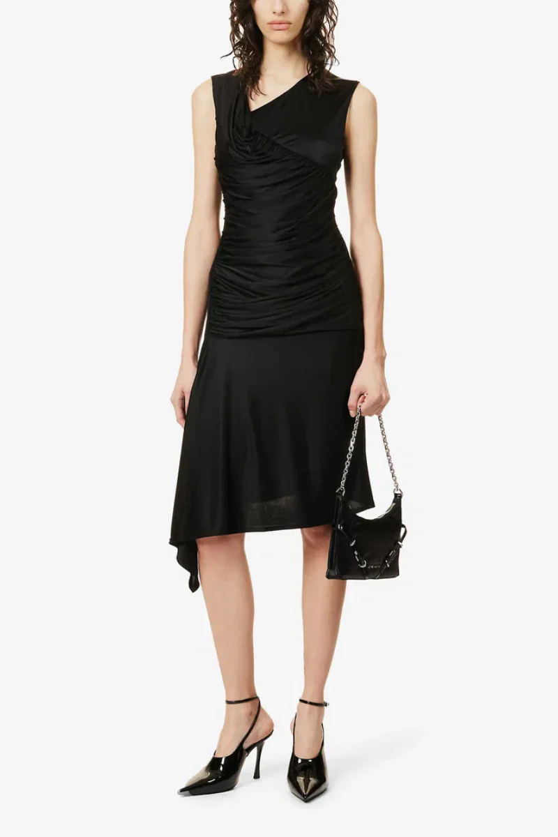 Givenchy Drapped Midi Dress_Black - Image 2