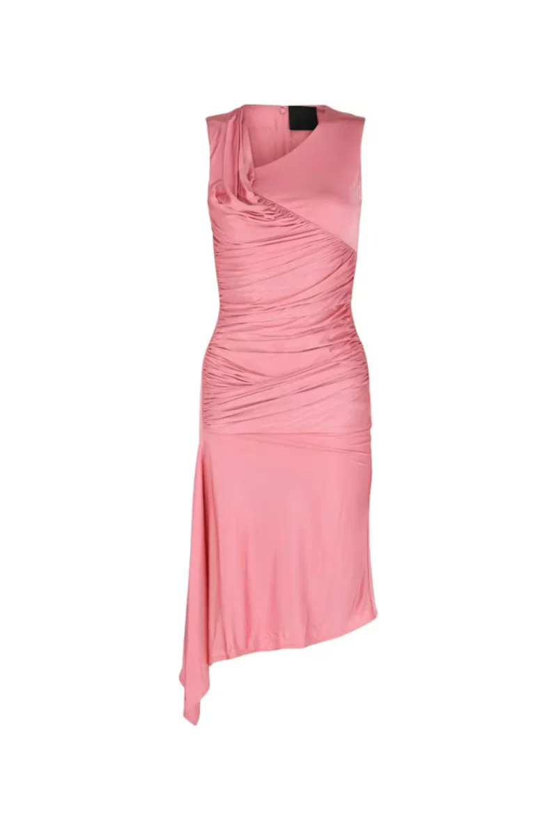 Givenchy Drapped Midi Dress_Flamingo
