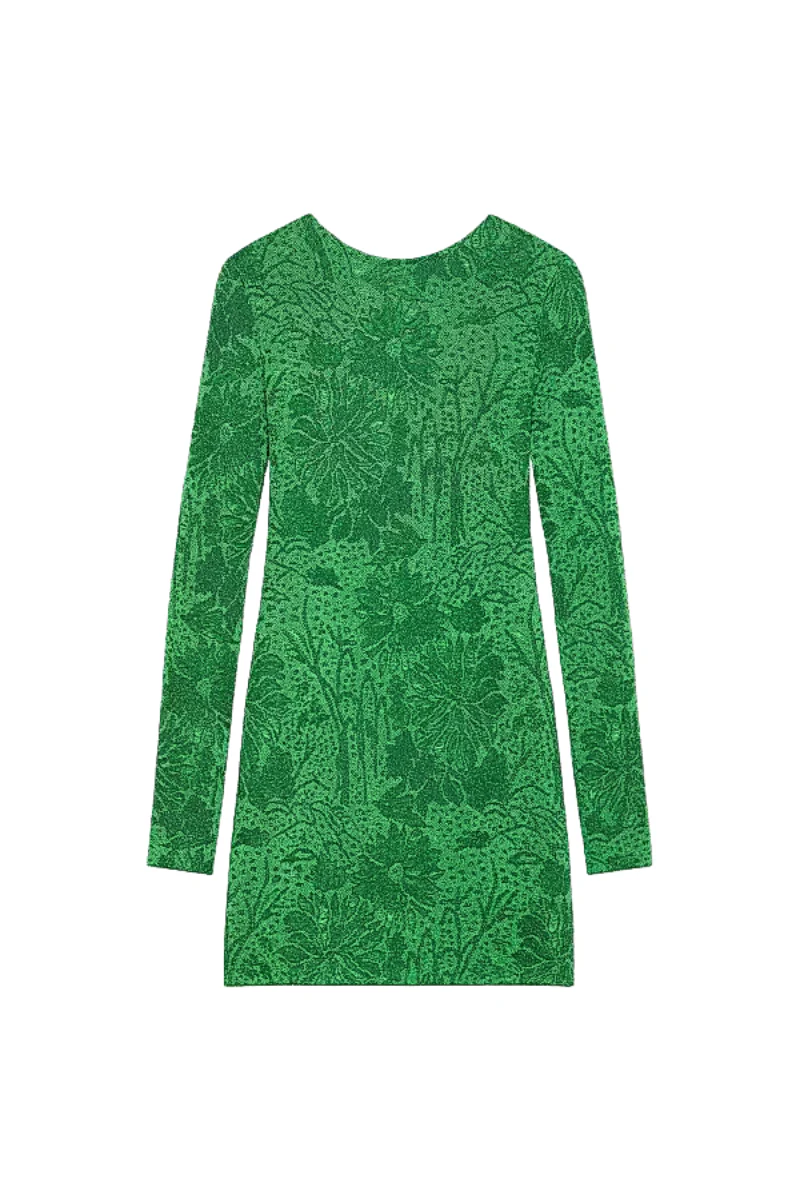 Givenchy Fitted Crewneck Dress V Back-Absynthe Green