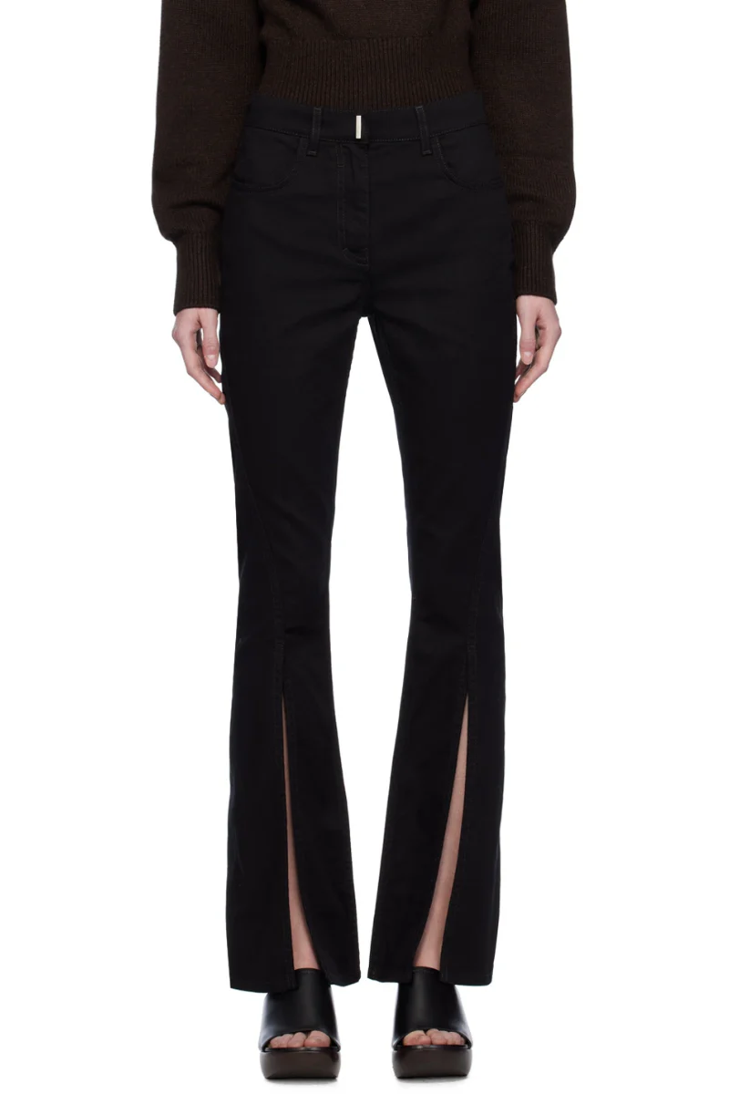 Givenchy Flared Side Open Pants-Black - Image 2