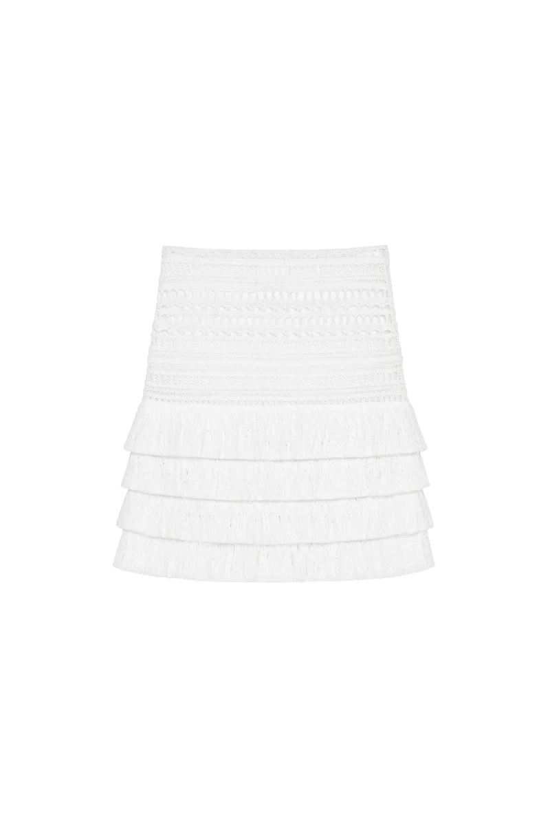 Givenchy Fringes Short Skirt-White