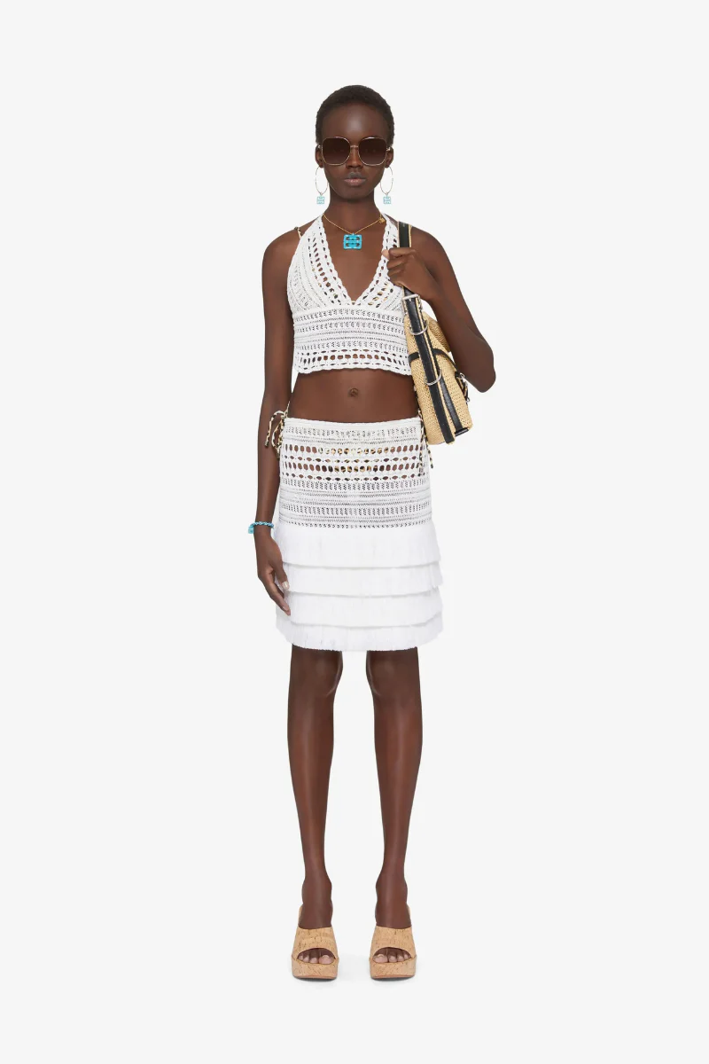 Givenchy Fringes Short Skirt-White - Image 2