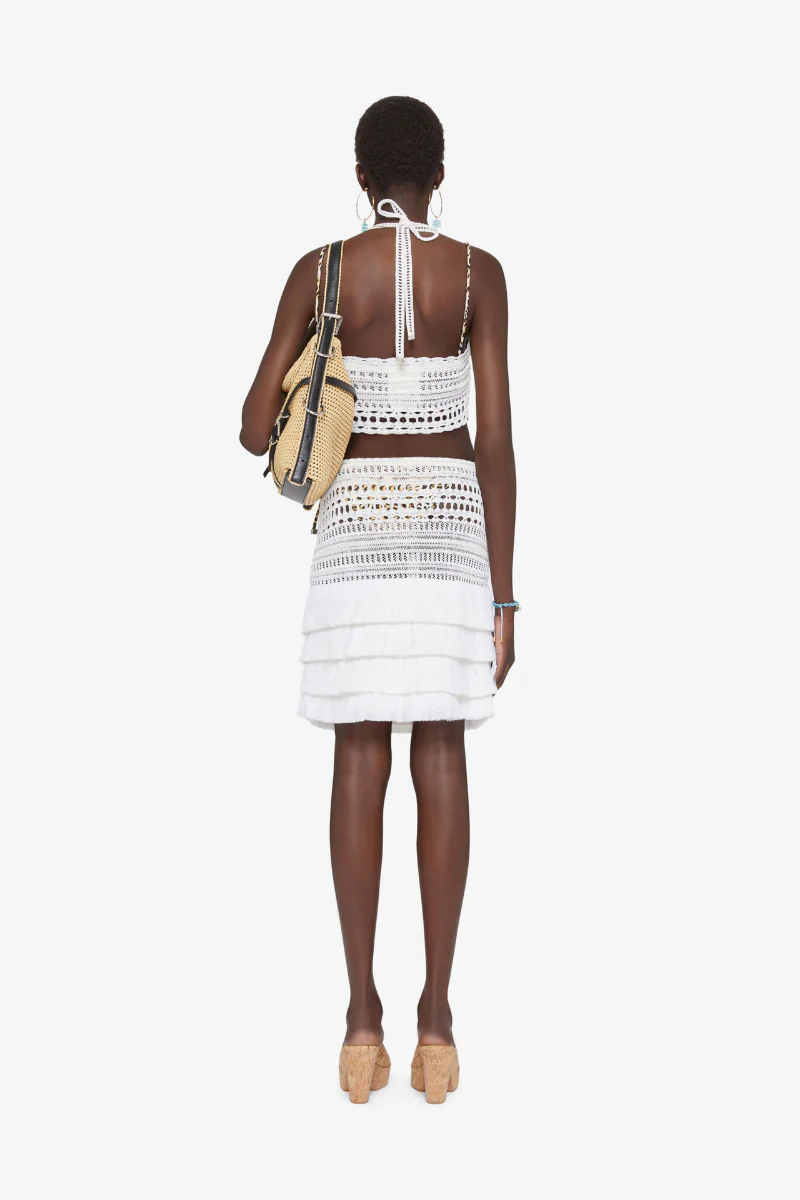 Givenchy Fringes Short Skirt-White - Image 3