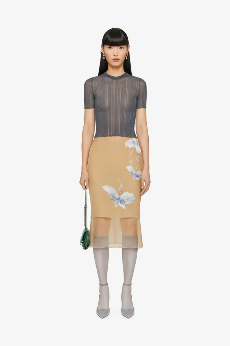 Givenchy Iris Skirt_Beige/Blue - Image 2