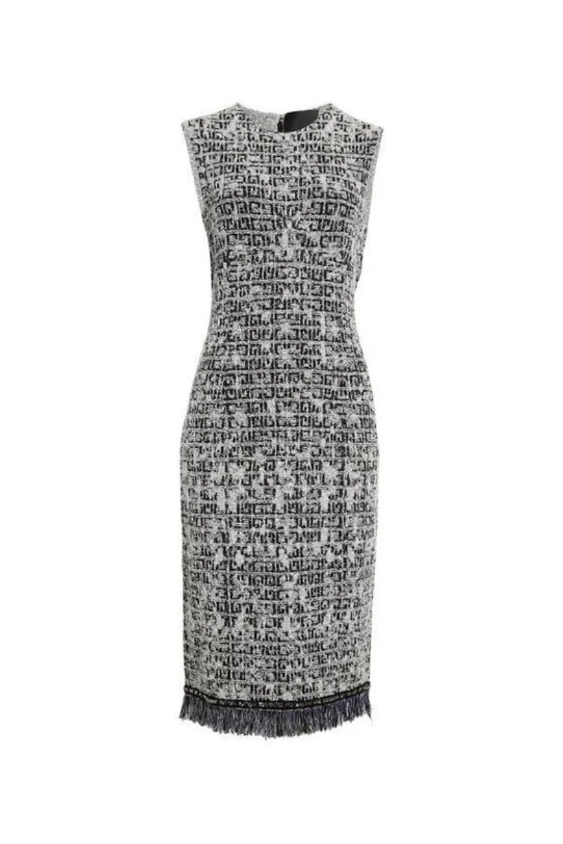 Givenchy Knit Short Chain Dress_Black/White