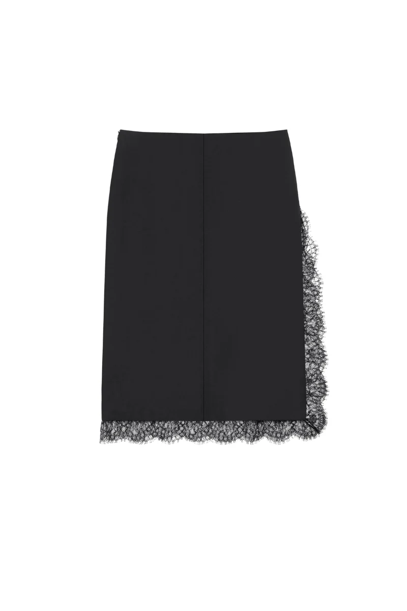 Givenchy Lace Details Skirt-Black