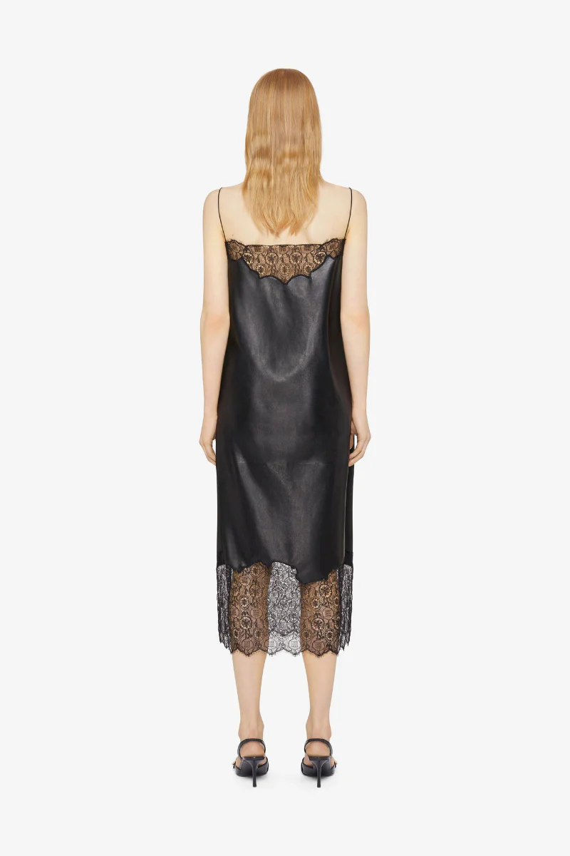 Givenchy Leather Slip Dress-Black - Image 3