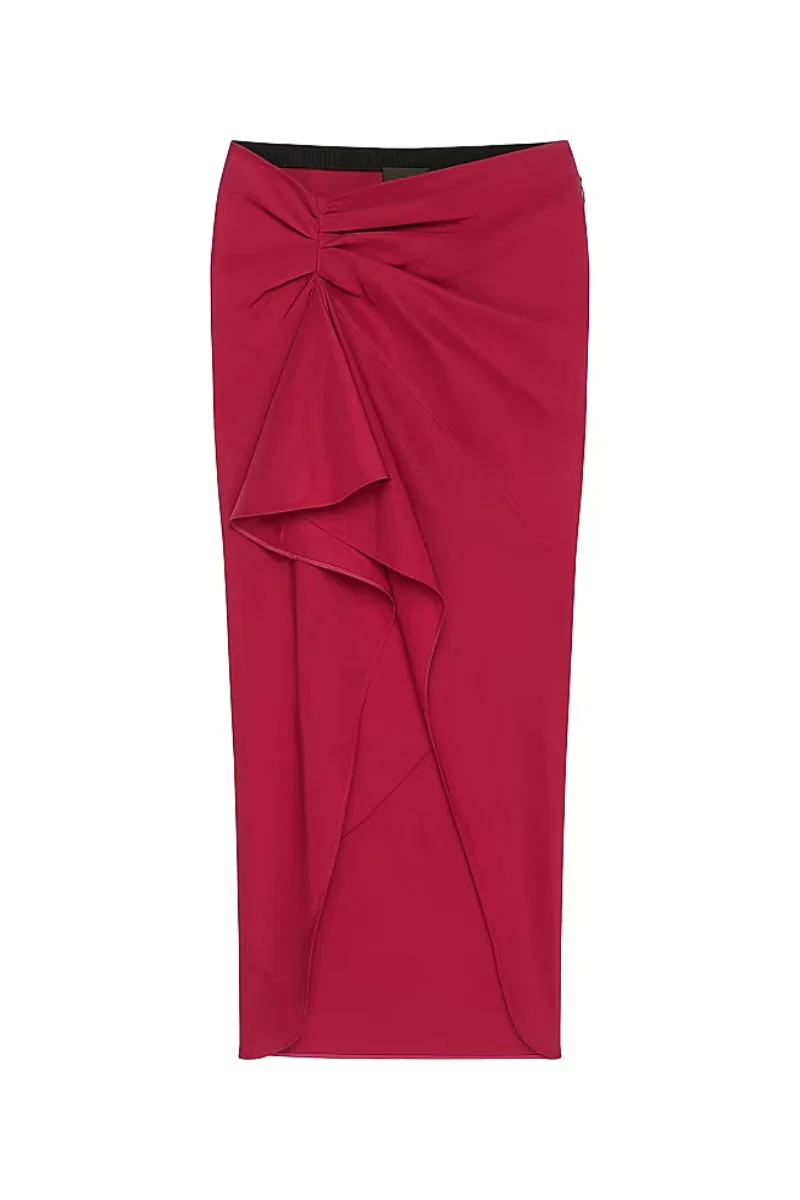 Givenchy Long Ruffled Skirt_Red Cherry