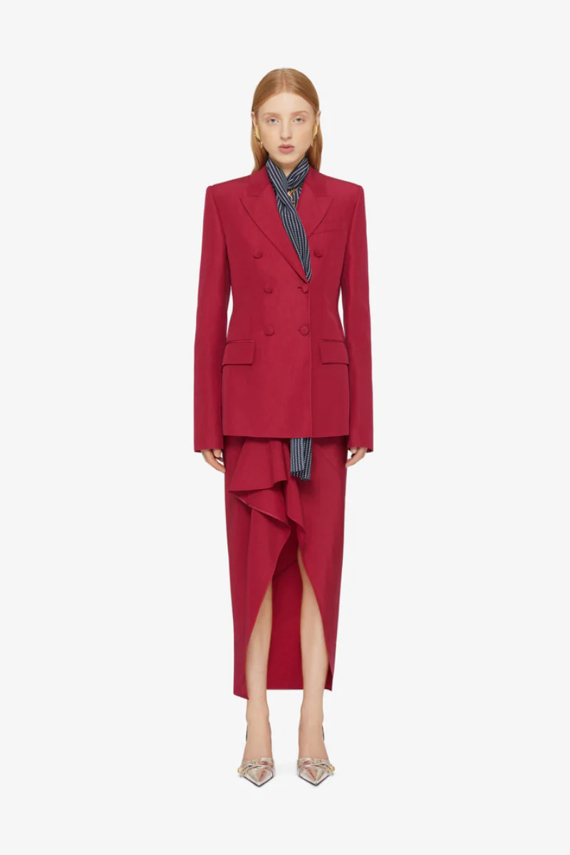 Givenchy Long Ruffled Skirt_Red Cherry - Image 3