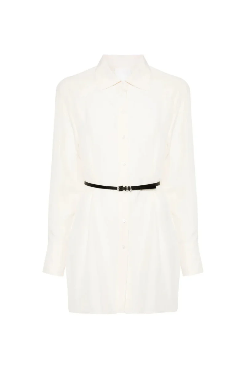 Givenchy Long Shirt With Voyou Belt_Ecru